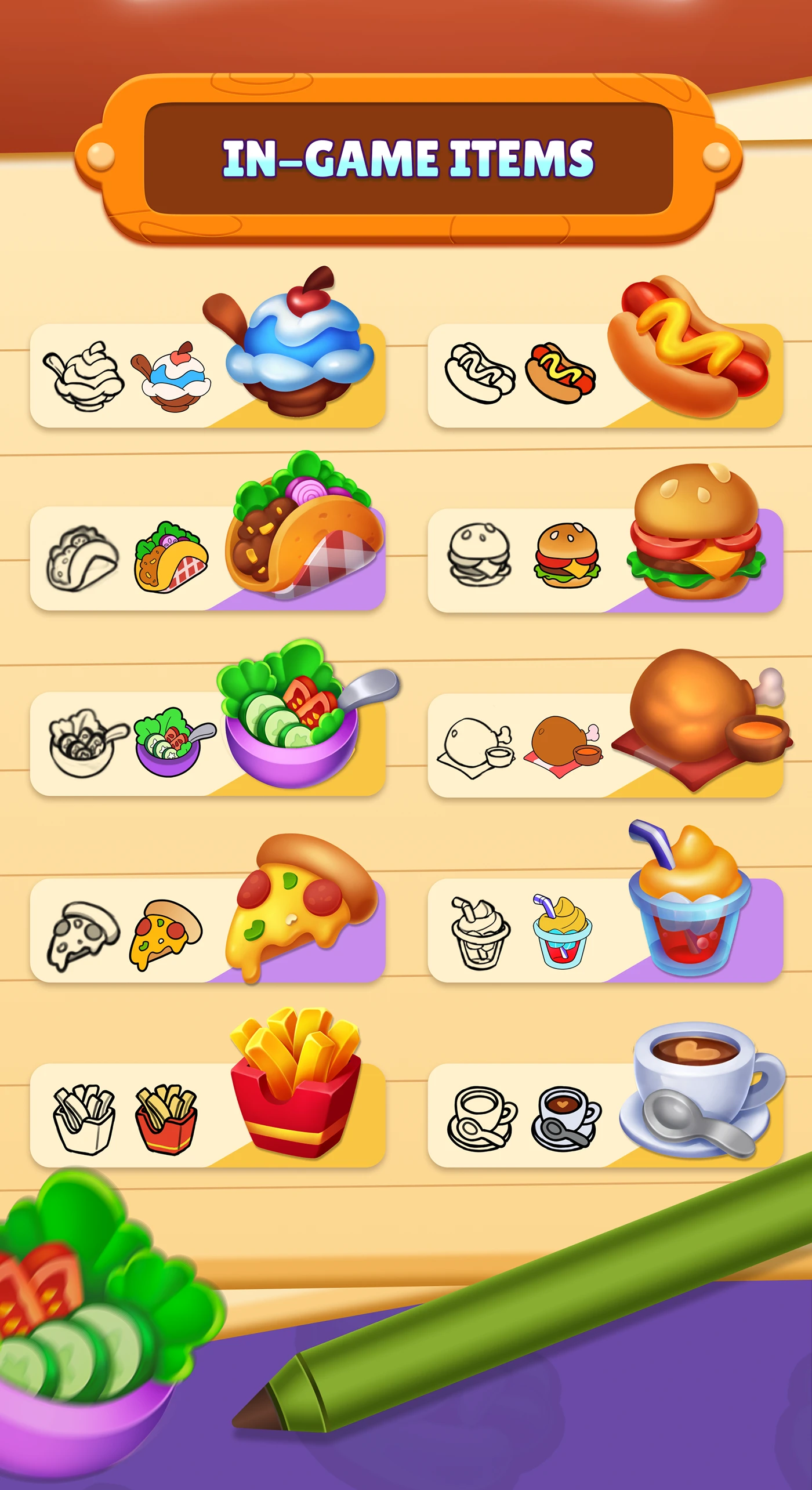 Img03 - Diner Express: Mobile Sorting Game UI Visual Design