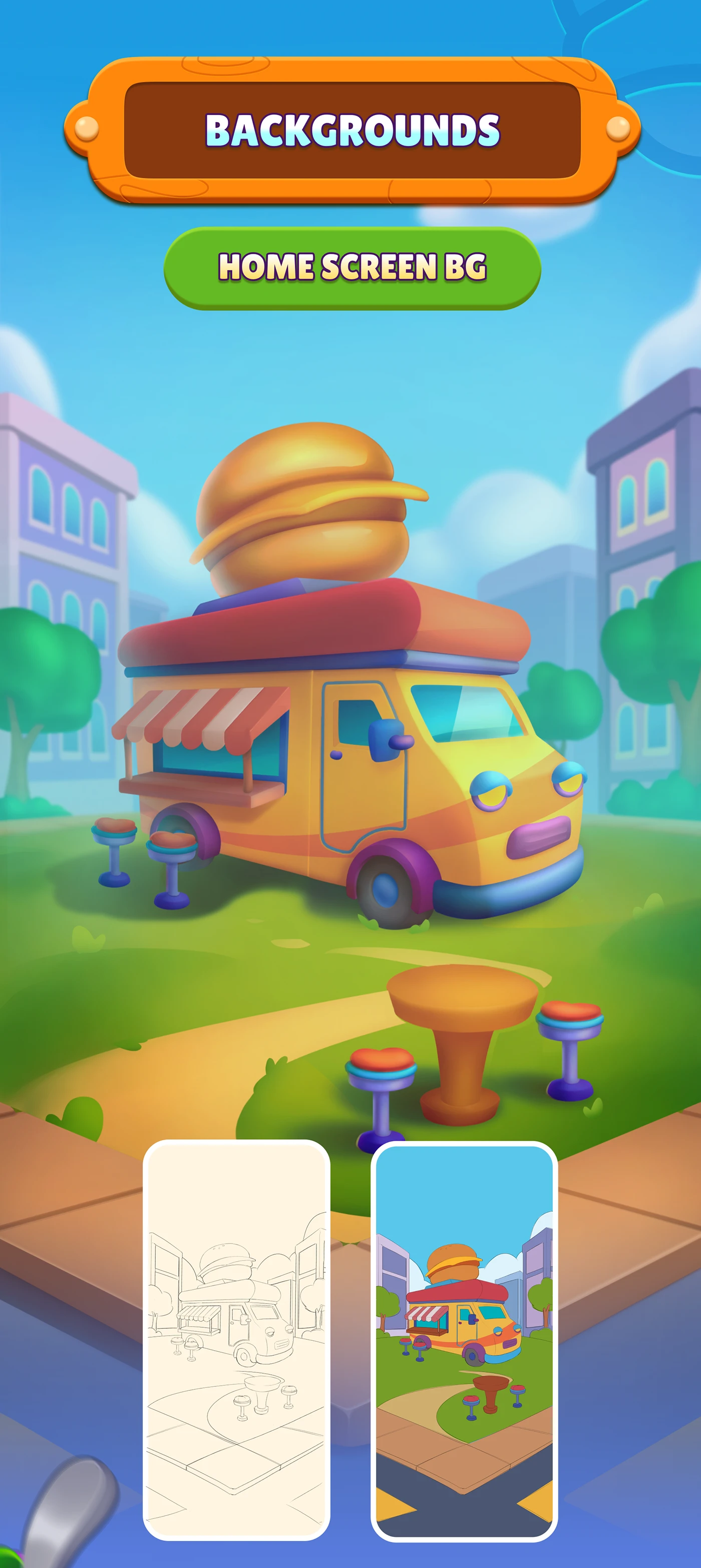 Img06 - Diner Express: Mobile Sorting Game UI Visual Design