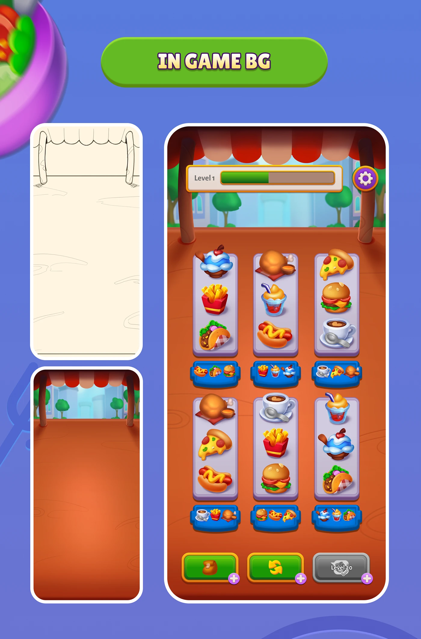 Img07 - Diner Express: Mobile Sorting Game UI Visual Design