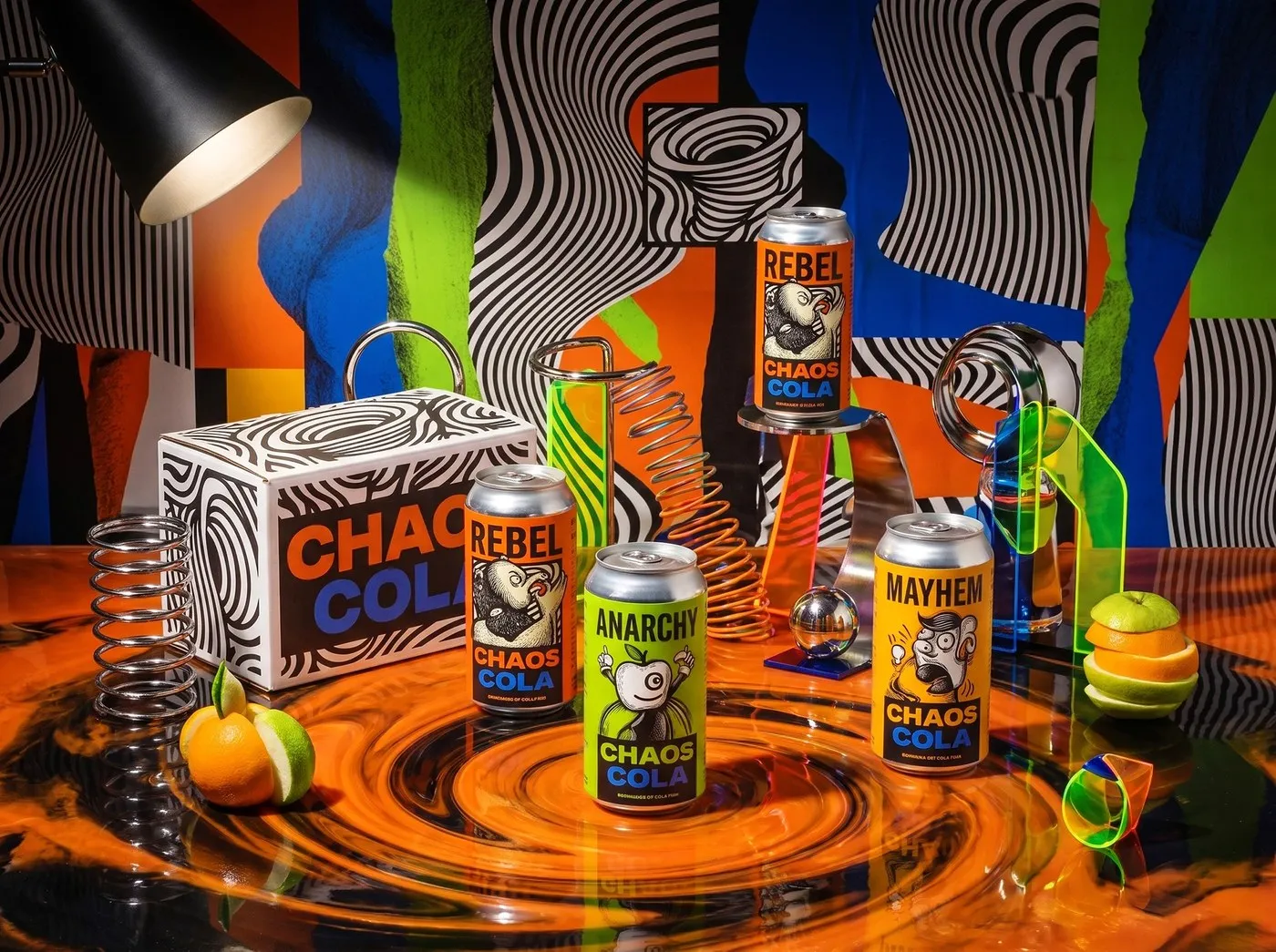 Chaos Cola Packaging Design by Up-Brands: Raw Pop-Anarchy in a Soda Can