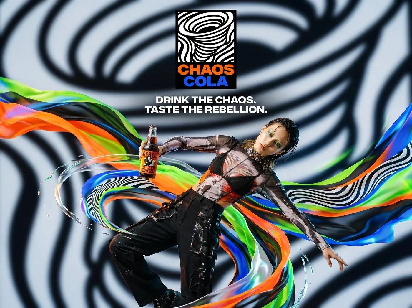 Img02 - Chaos Cola Packaging Design by Up-Brands: Raw Pop-Anarchy in a Soda Can