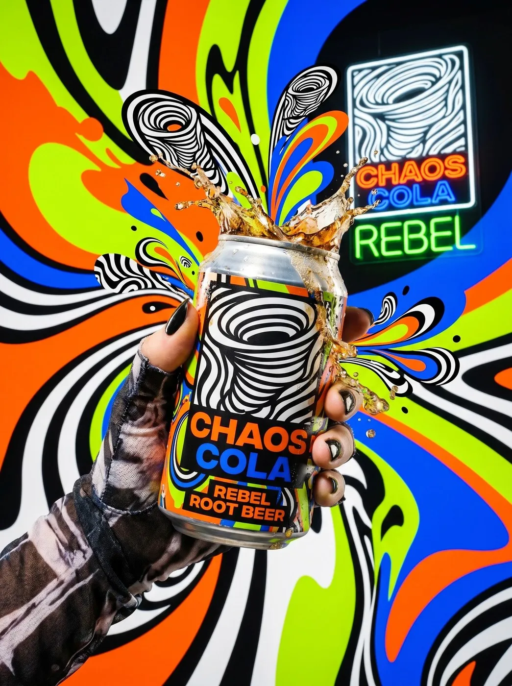 Img03 - Chaos Cola Packaging Design by Up-Brands: Raw Pop-Anarchy in a Soda Can