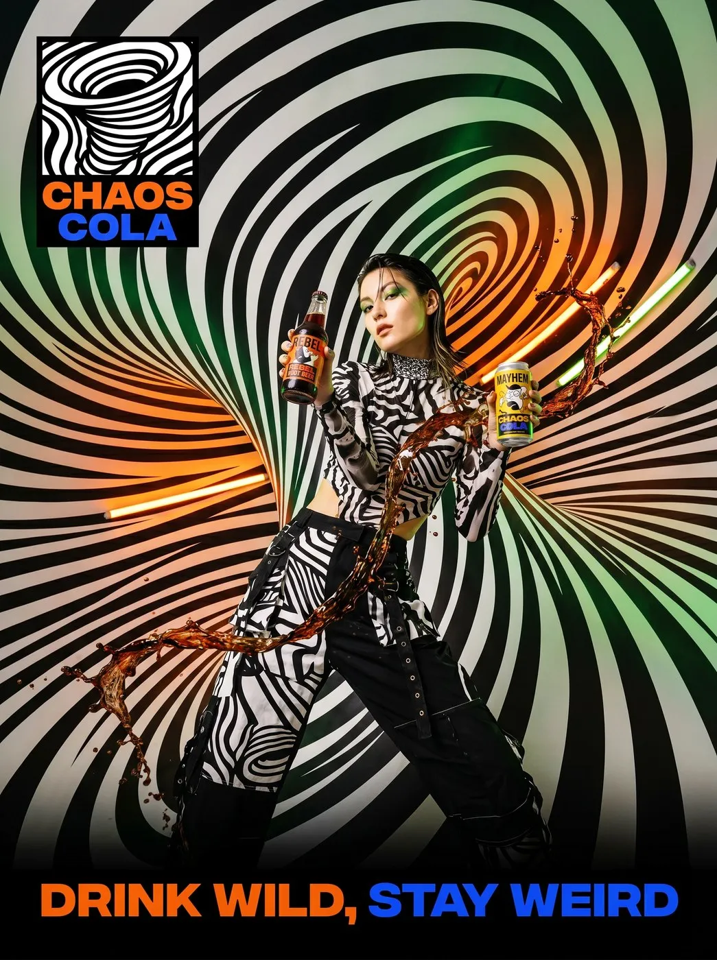 Img07 - Chaos Cola Packaging Design by Up-Brands: Raw Pop-Anarchy in a Soda Can