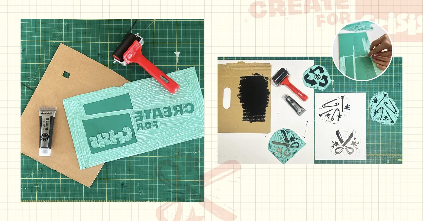 Img02 - Dalziel & Pow Crafts Linocut Visual Identity for Crisis Campaign
