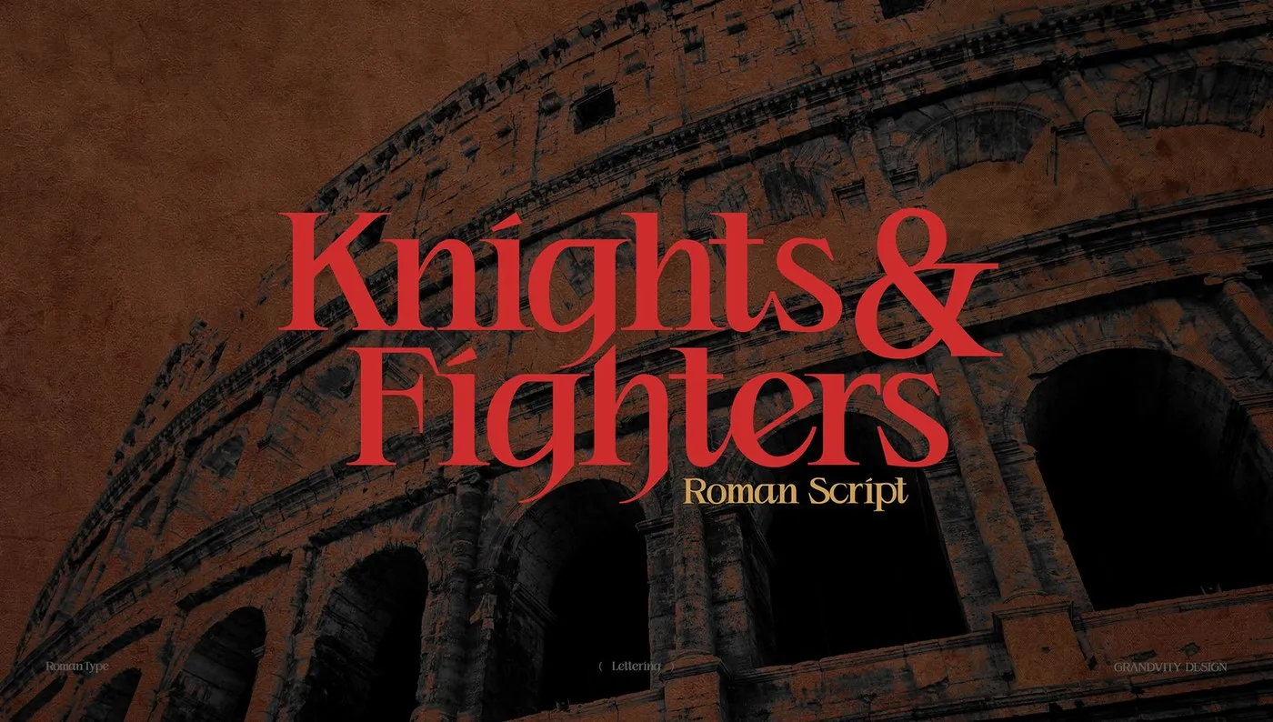 Knights & Fighters Typeface by Noodle Wang: Blending Roman Geometry with Gothic Edge