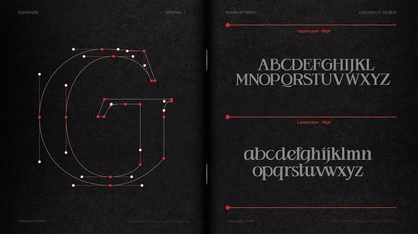 Img06 - Knights & Fighters Typeface by Noodle Wang: Blending Roman Geometry with Gothic Edge