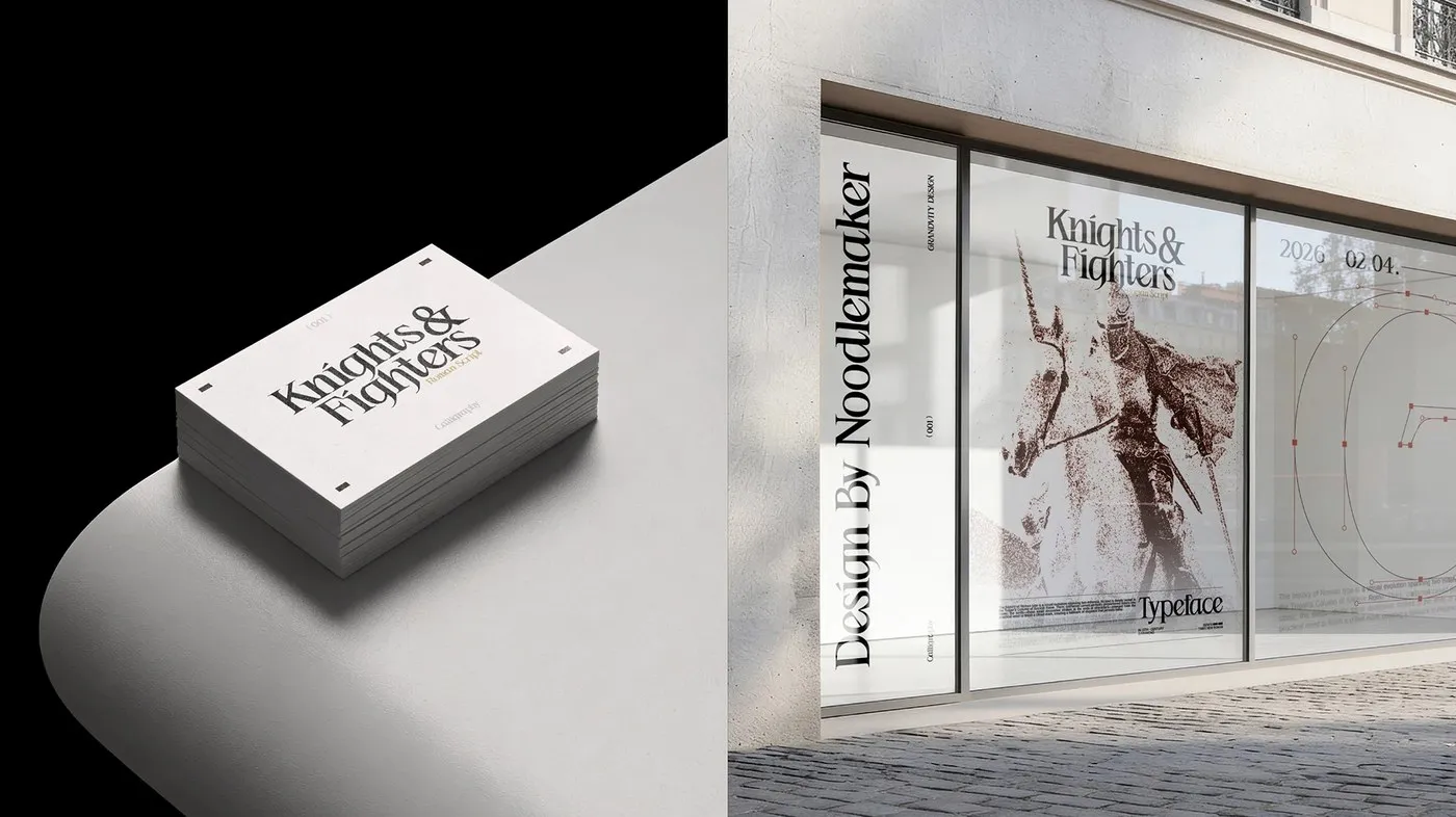 Img09 - Knights & Fighters Typeface by Noodle Wang: Blending Roman Geometry with Gothic Edge