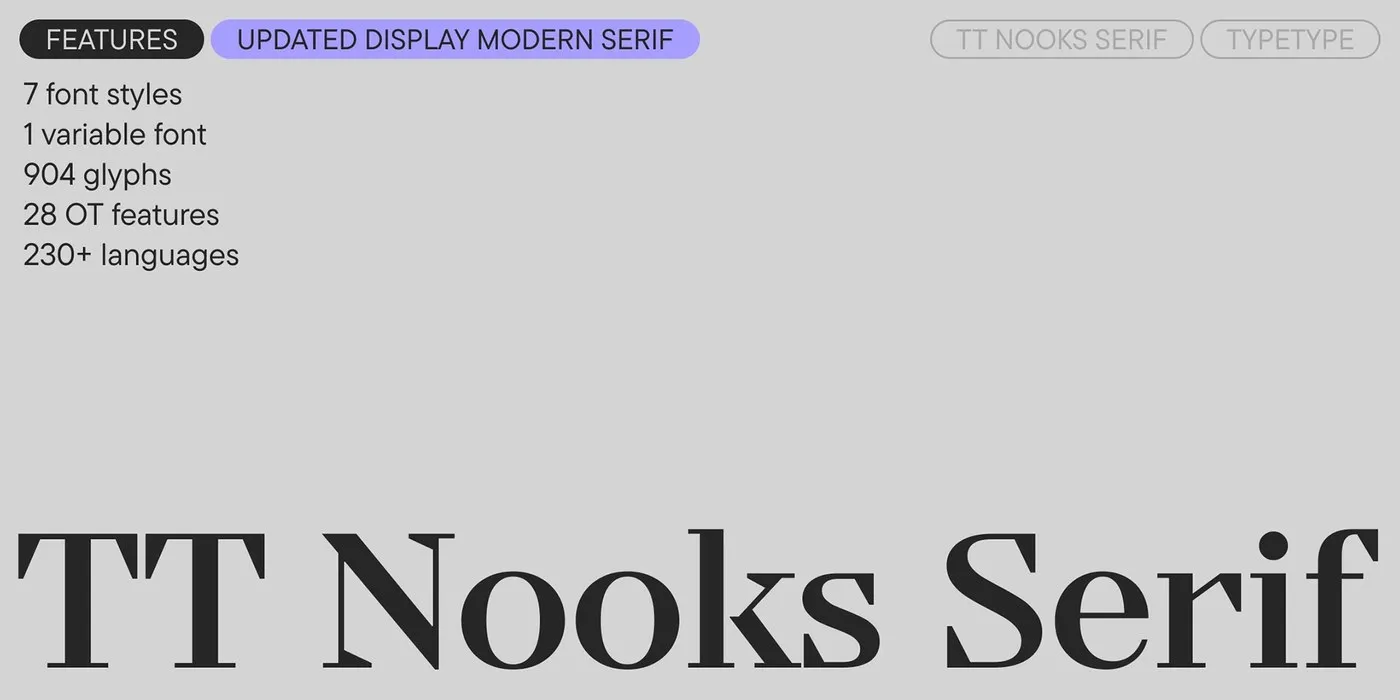 Img02 - TT Nooks Serif v2.000: TypeType Foundry's Modern Display Serif Redesign