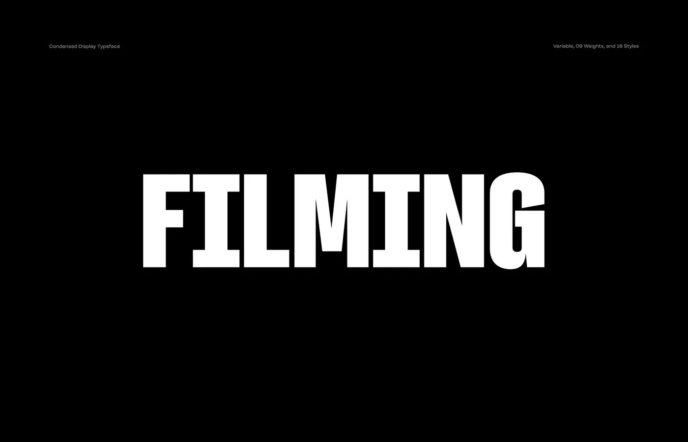 Filming Typeface by Rajesh Rajput: A Bold Condensed Display Font for Cinematic Titles
