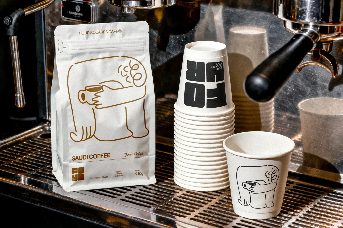 Four Squares Cafe: A Clever Brand Identity System by Studio Moara