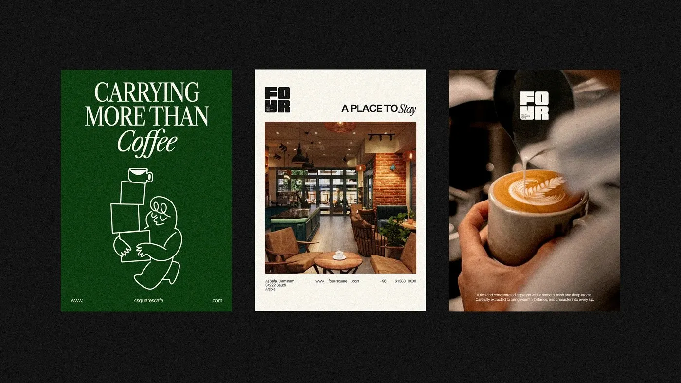 Img08 - Four Squares Cafe: A Clever Brand Identity System by Studio Moara