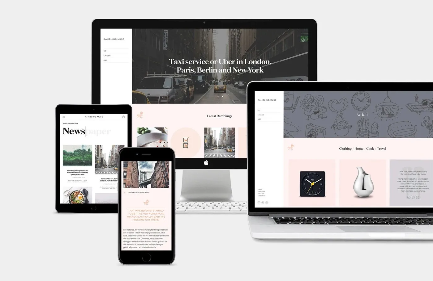 Editorial Web Design for Rambling Muse by SocioDesign