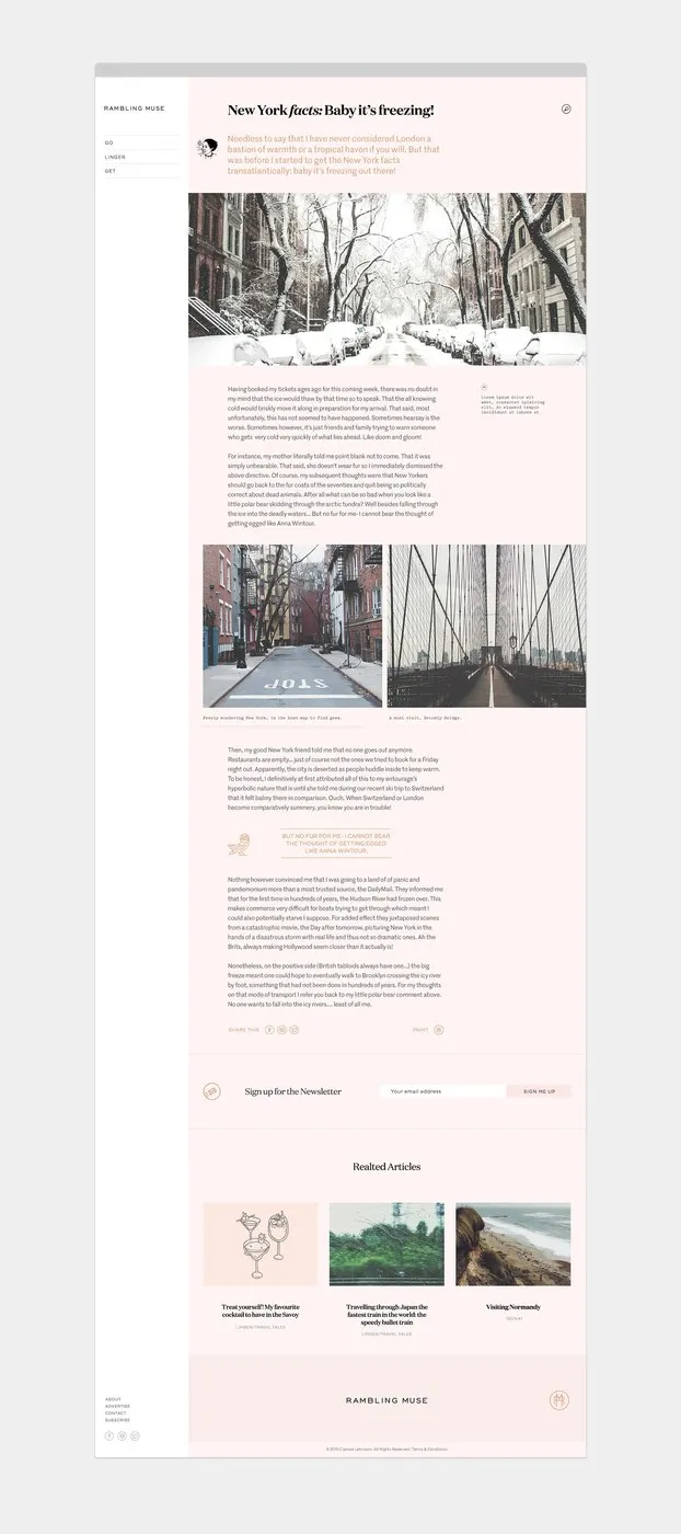 Img02 - Editorial Web Design for Rambling Muse by SocioDesign