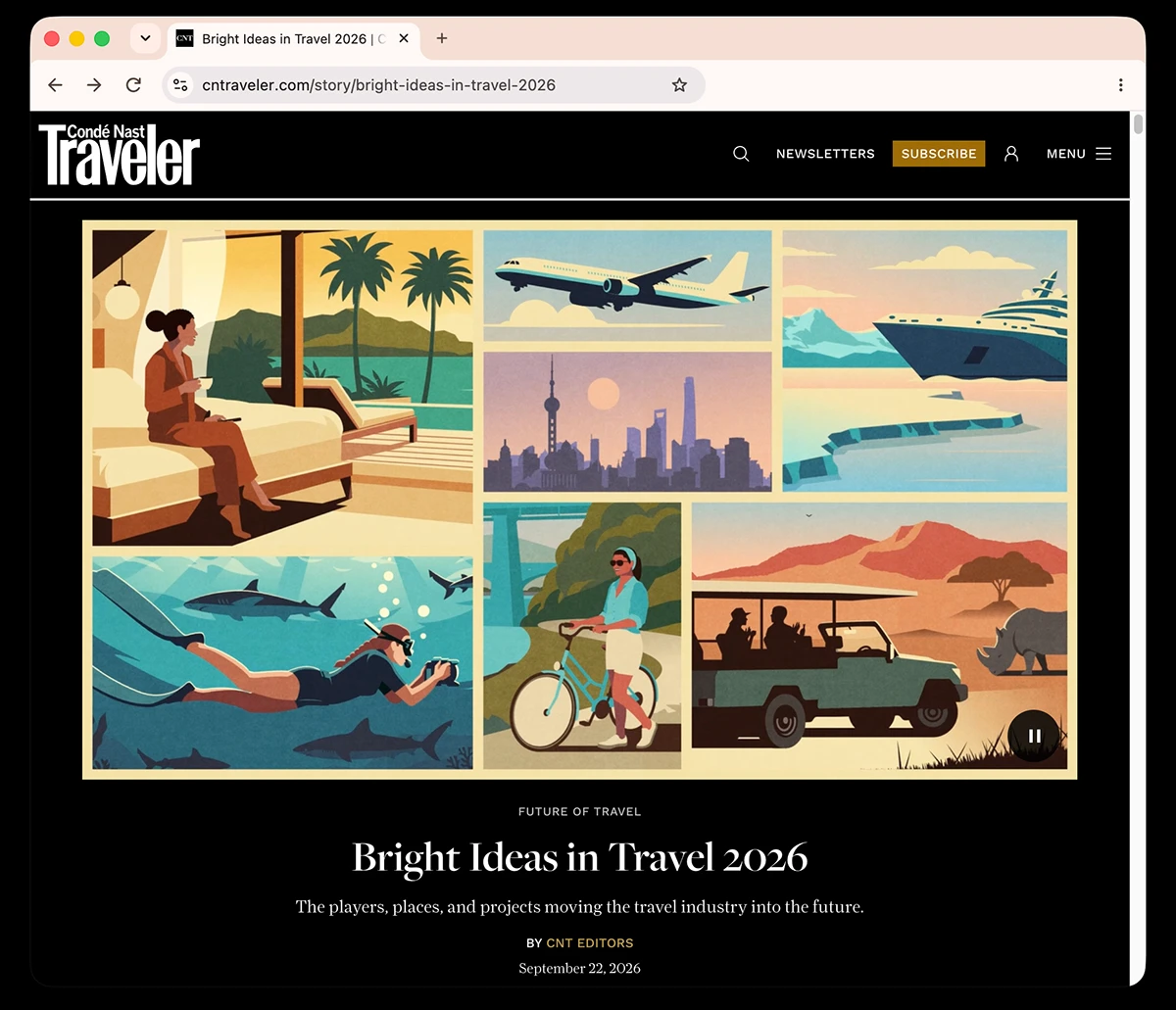 Animated Editorial Illustrations for Condé Nast Traveler by Bobby Evans